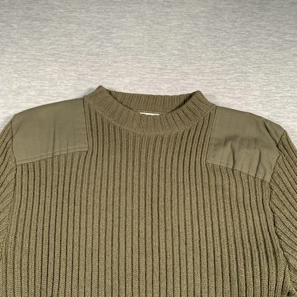 DSCP Valor Collection Sweater Mens 40 Olive‎ Green Wool Military Pullover Patch - Picture 4 of 11